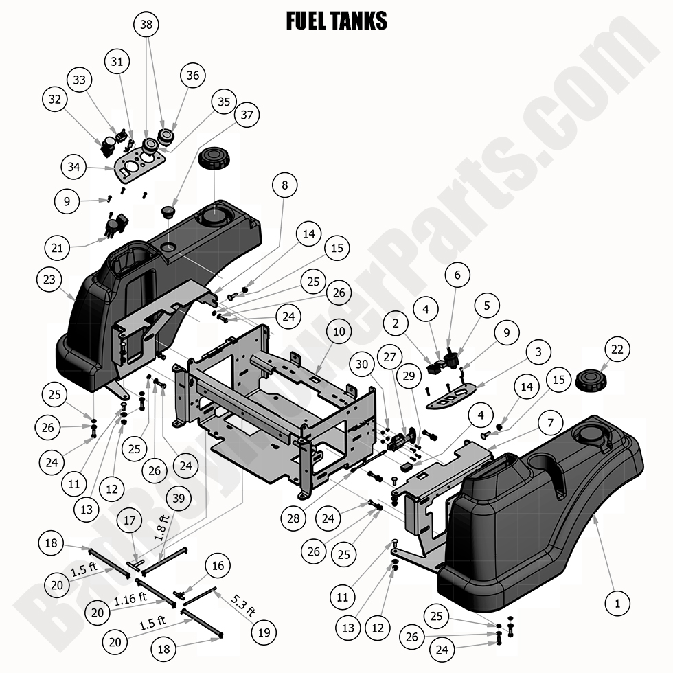 2378 - Bad Boy Mower Parts Lookup > 2020 > Diesel - 1500cc > Fuel Tanks